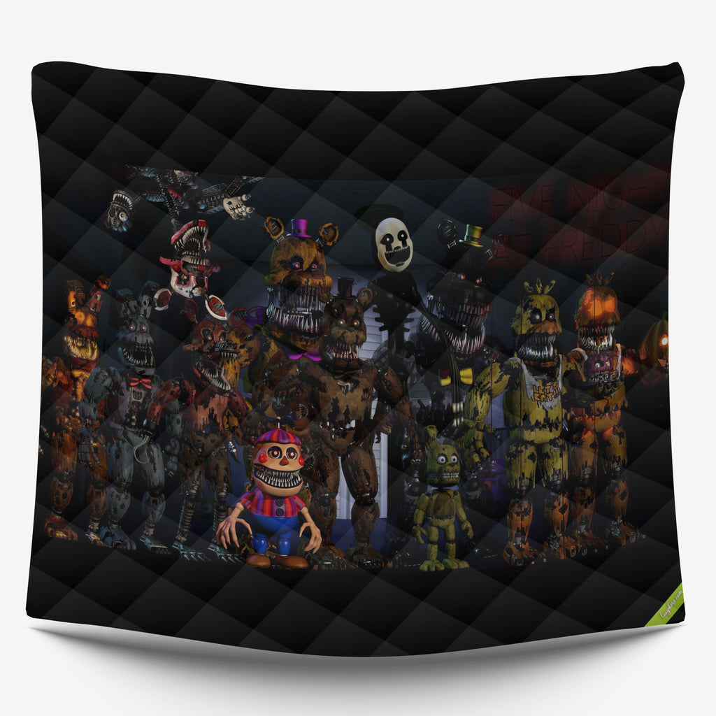 FNaF Bedding Set Horror Game Nightmare FNaF World Quilt Set 3D Comfortable Soft Breathable