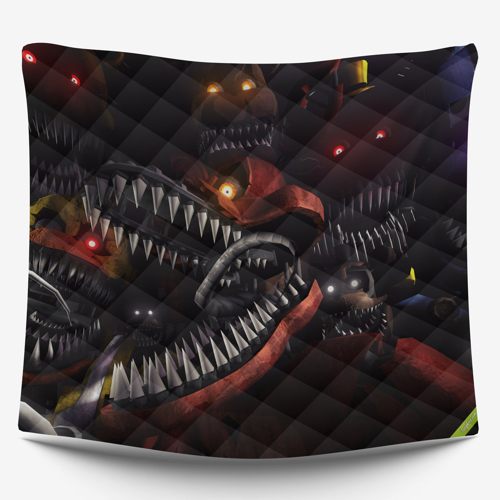 FNaF Bedding Set 3D Horror Game Nightmare FNaF World Quilt Set Comfortable Soft Breathable