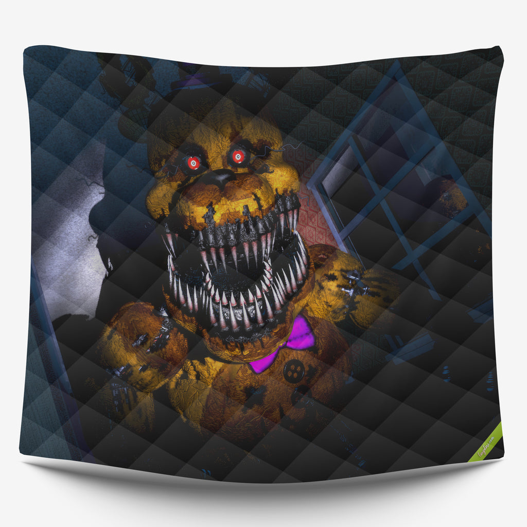 FNaF Bedding Set 3D Horror Game Freddy Fazbear Quilt Set Comfortable Soft Breathable