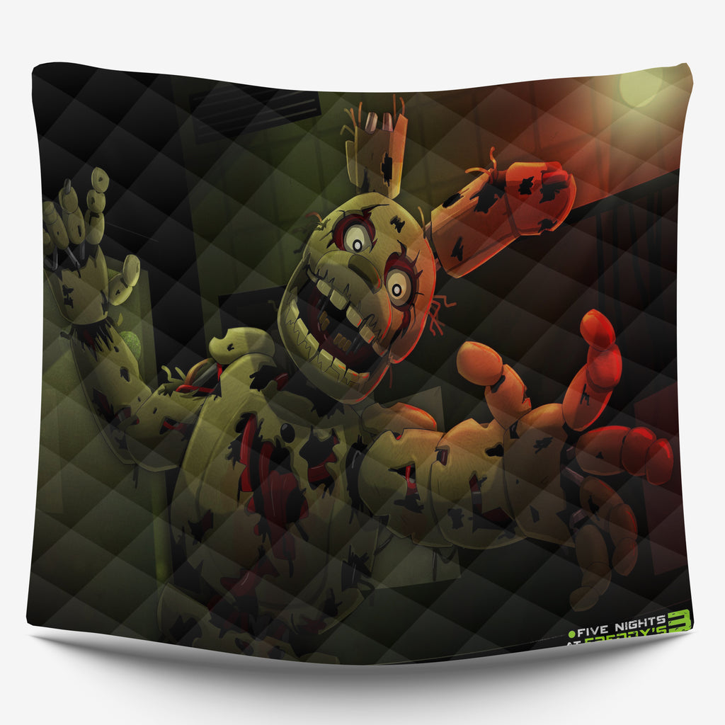 FNaF Bedding Set Springtrap Withered Bonnie Quilt Set Comfortable Soft Breathable