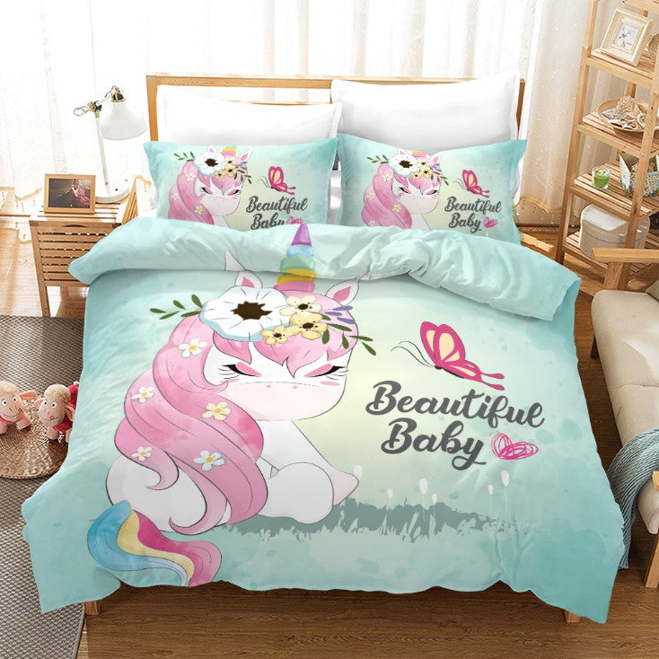 Unicorn Bedding 3D 