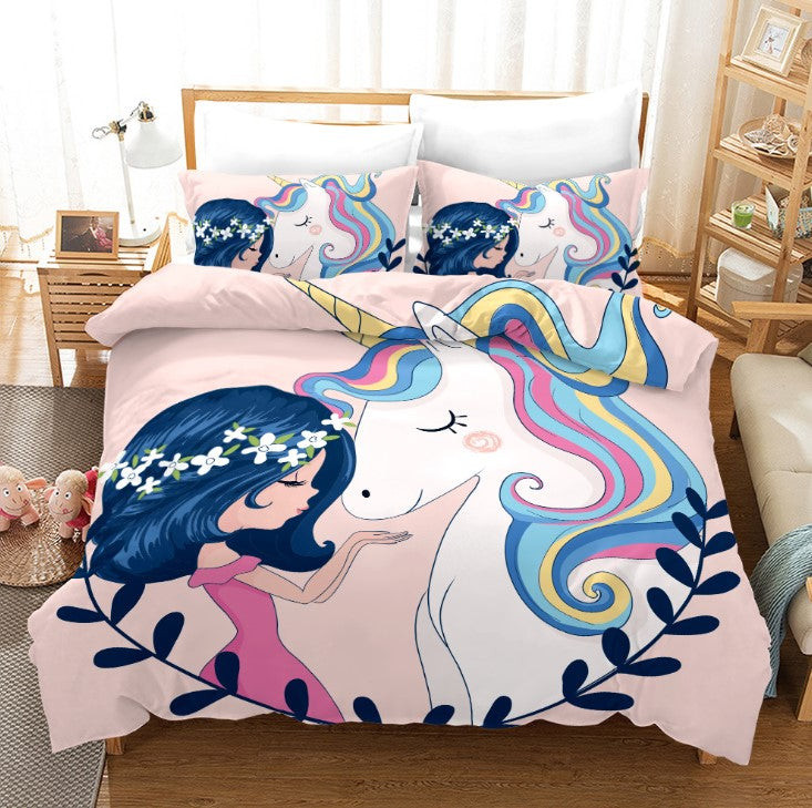 Unicorn Bedding 3D Cross-Border