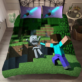 Minecraft Bed Sheets Steve Minecraft Planet Twin Full Queen King Bed S