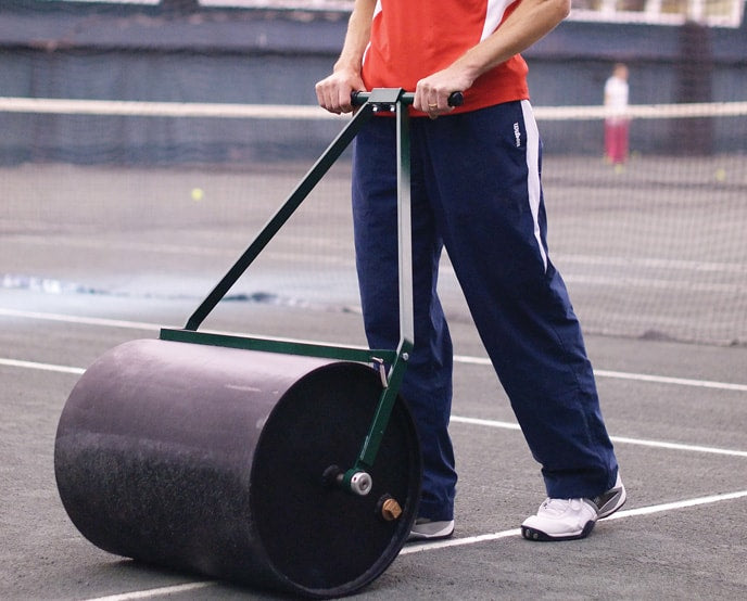 clay tennis court maintenance hand-roller har-tru
