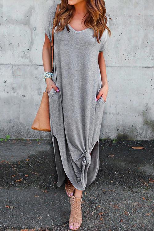 casual maxi dress with pockets