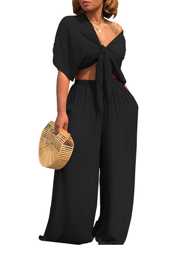 casual two piece pants set