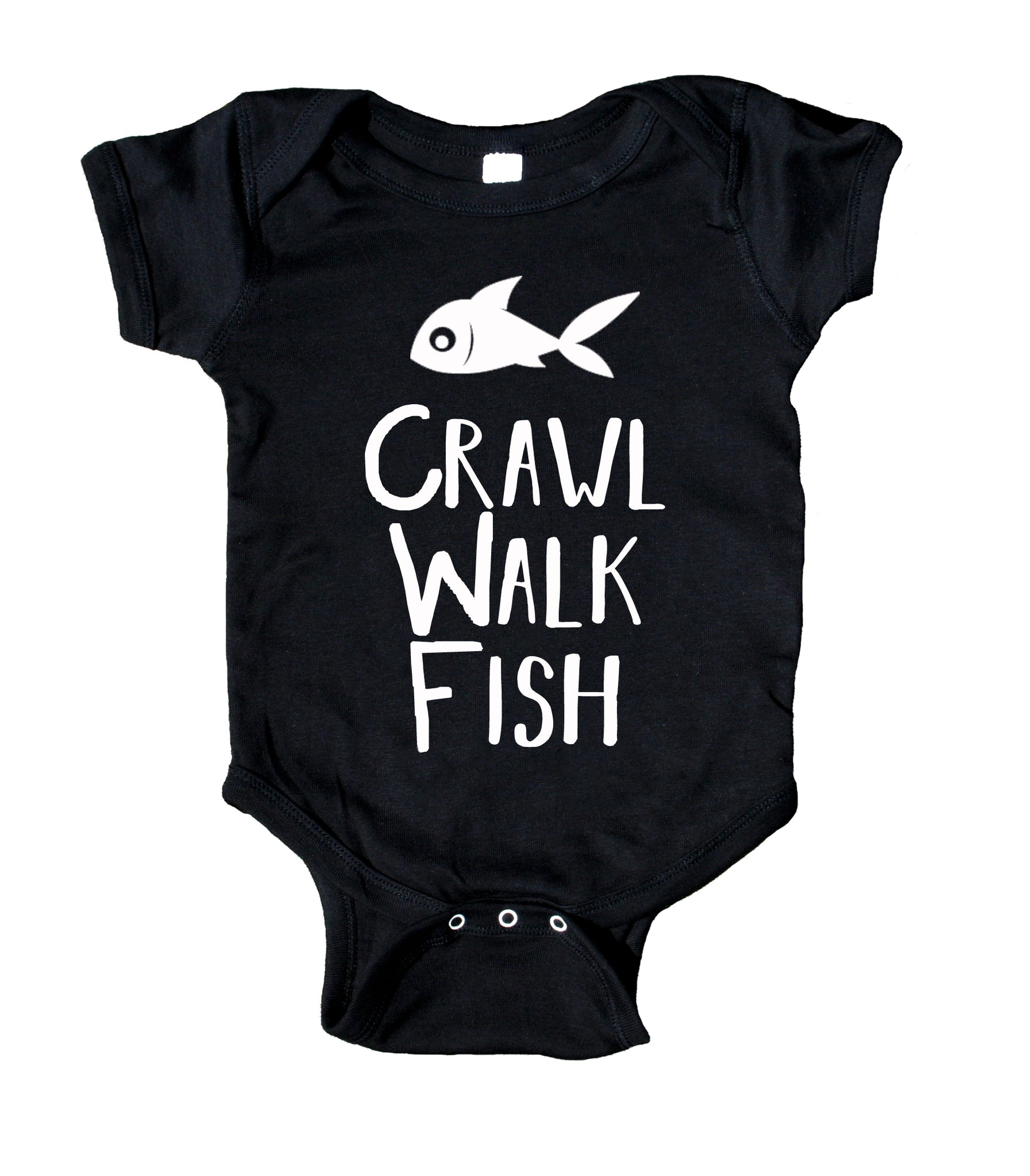 crawl walk fish onesie