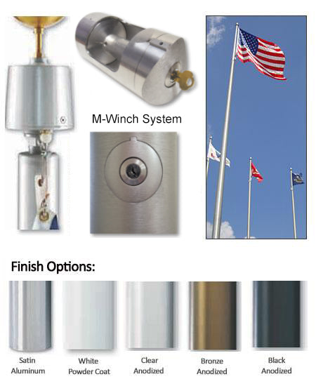 Commercial Flagpoles With Internal Halyard