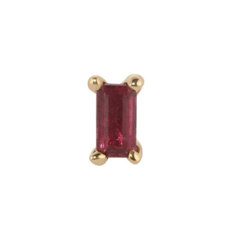 Ruby Baguette Stud