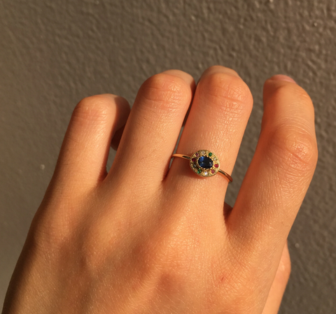 Sapphire Halo Ring