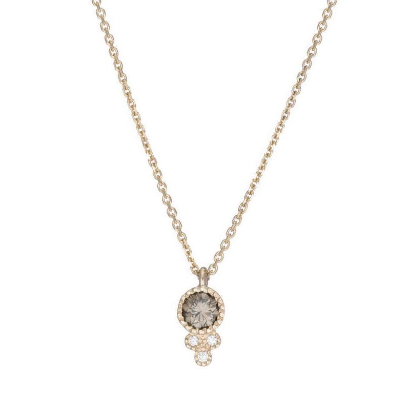 ROUND CHAMPAGNE DIAMOND CROWN NECKLACE – JENNIE KWON DESIGNS