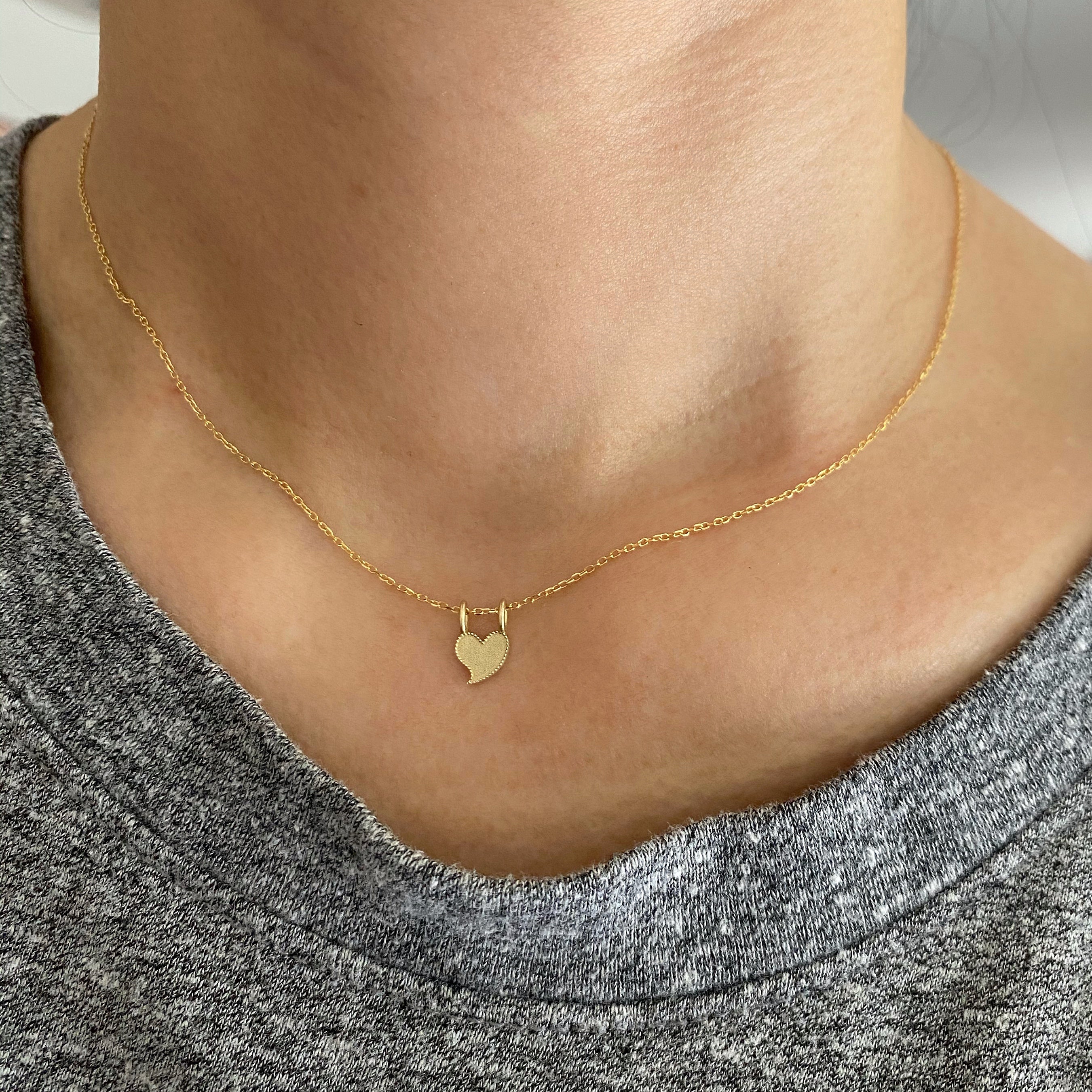 Beaded Heart Necklace (ready to ship option)
