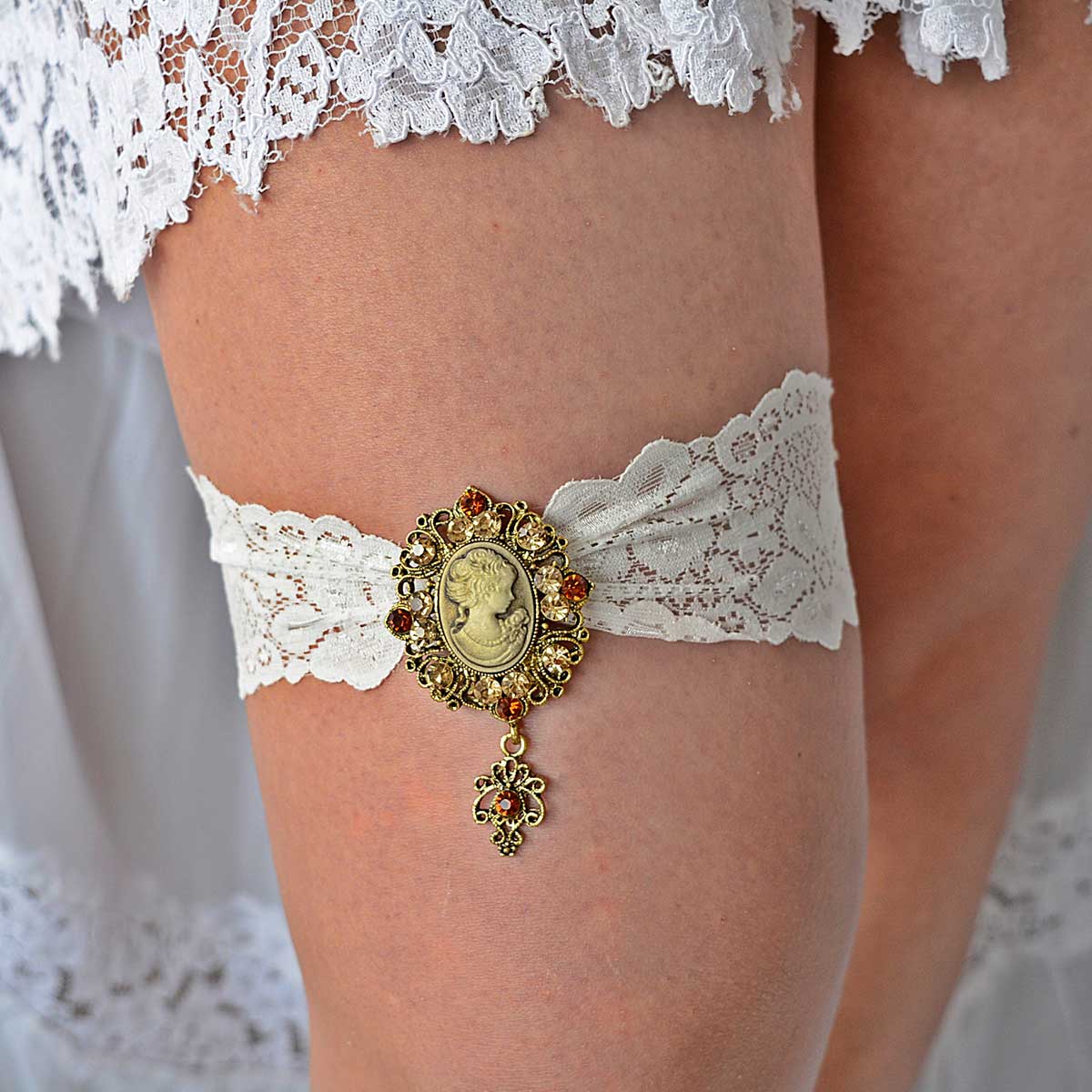 rhinestone bridal garter