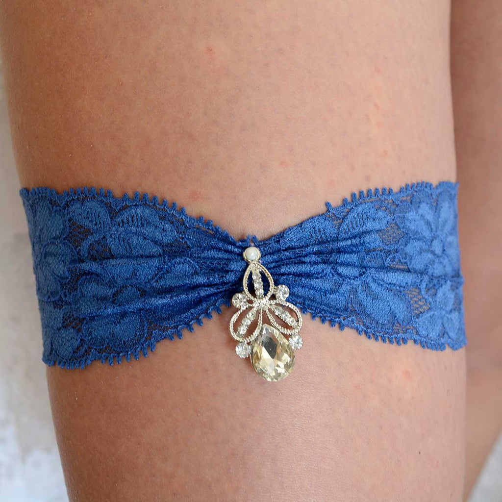 blue garter belt for wedding