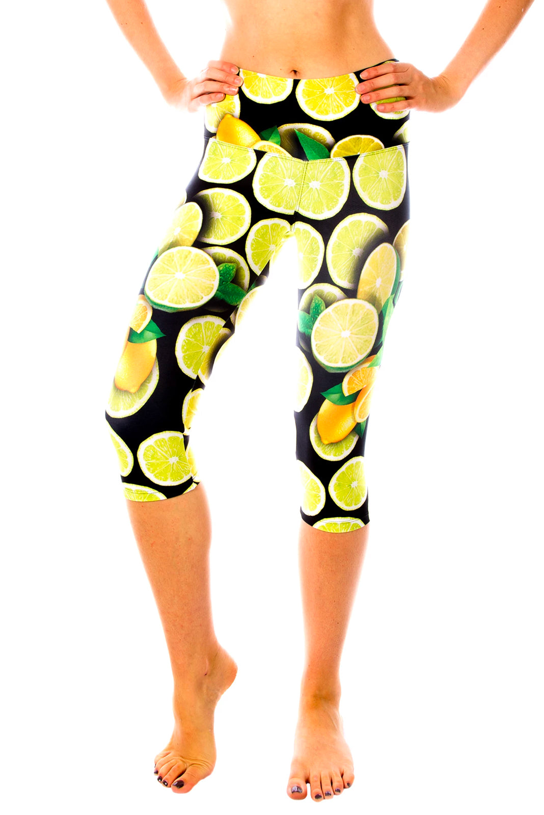 Lemon Lime Capri Yoga Pants | Fruity 