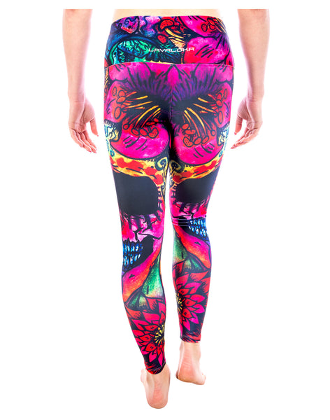 Sugar Skull Radiance Yoga Pants | Day of the Dead Legging | Lavaloka ...