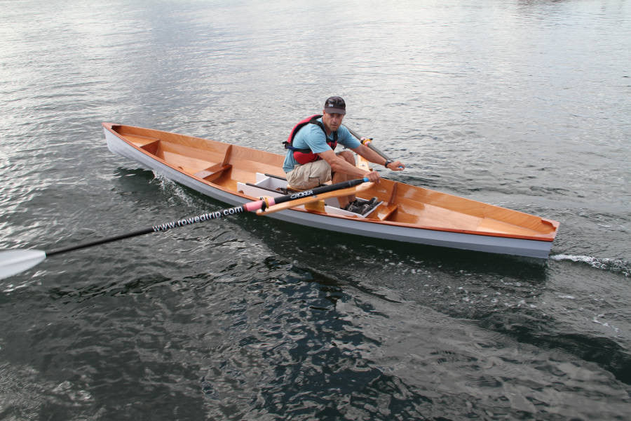 classic wooden oxford wherry rowboat built from a kit