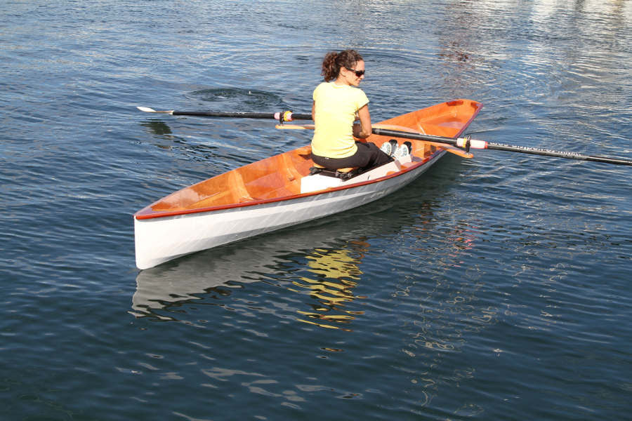 classic wooden oxford wherry rowboat built from a kit