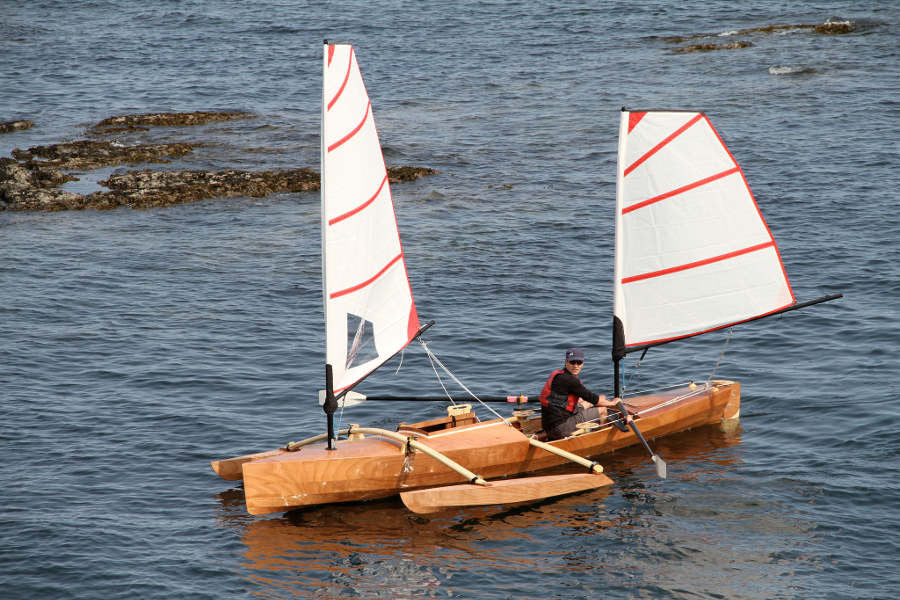 sailboat and rowboat