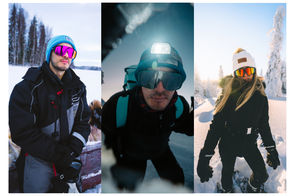 Gafas de sol deportivas en la nieve