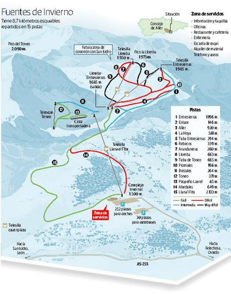 Plano Estación esquí Fuentes de Invierno