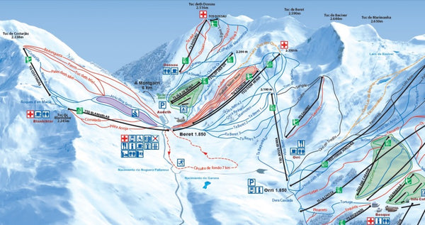 Mapa pistas Baqueira Beret