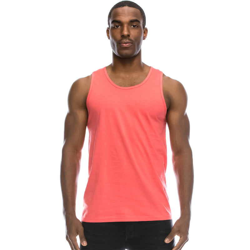 JC DISTRO Mens Slim Fit Basic Solid Tank Top Jersey Casual Shirts