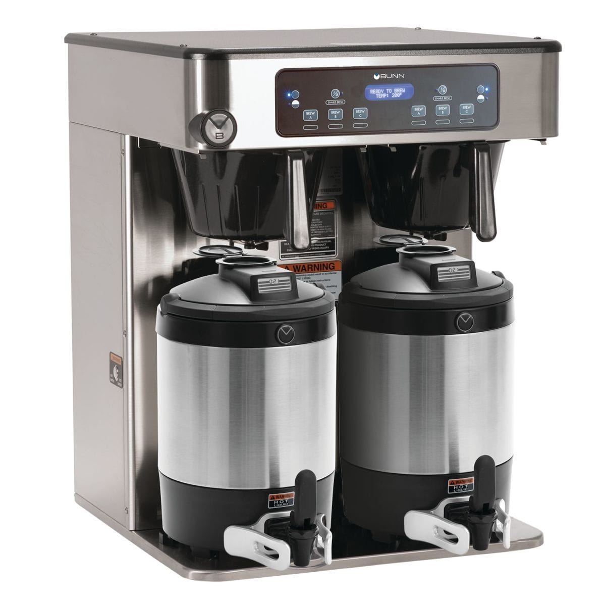 Bunn JDF-2S Silver Series 2 Flavor Beverage System, Lit Door, Iced Coffee Display, 120V, 2 Flavors, Push Button Operation Iced Coffee Machine