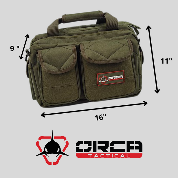 Orca Tactical Gun Range Bag Compact Handgun Pistol Duffel Carrier - OD ...