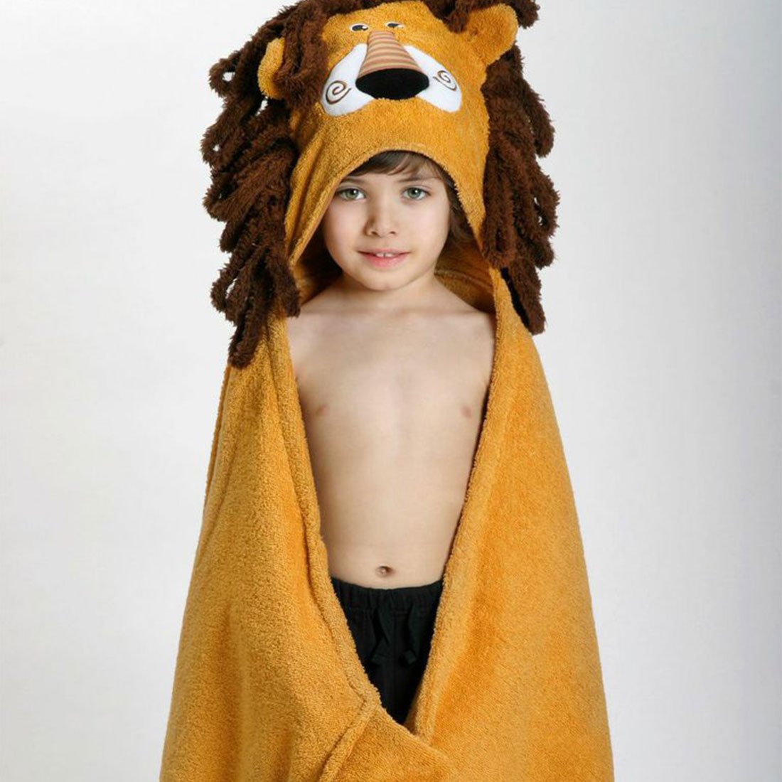 lion hooded baby towel