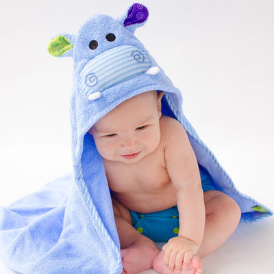 hippo hooded towel