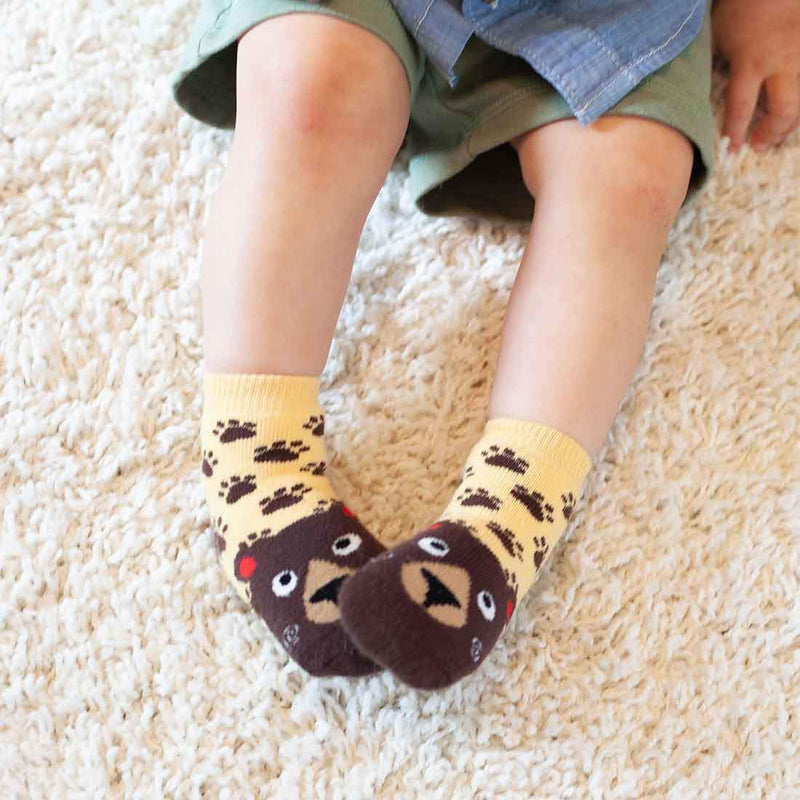 Zoocchini Grip+Easy Antislip Socks 3 Pack - Leo the Lion - 0-24 months boy