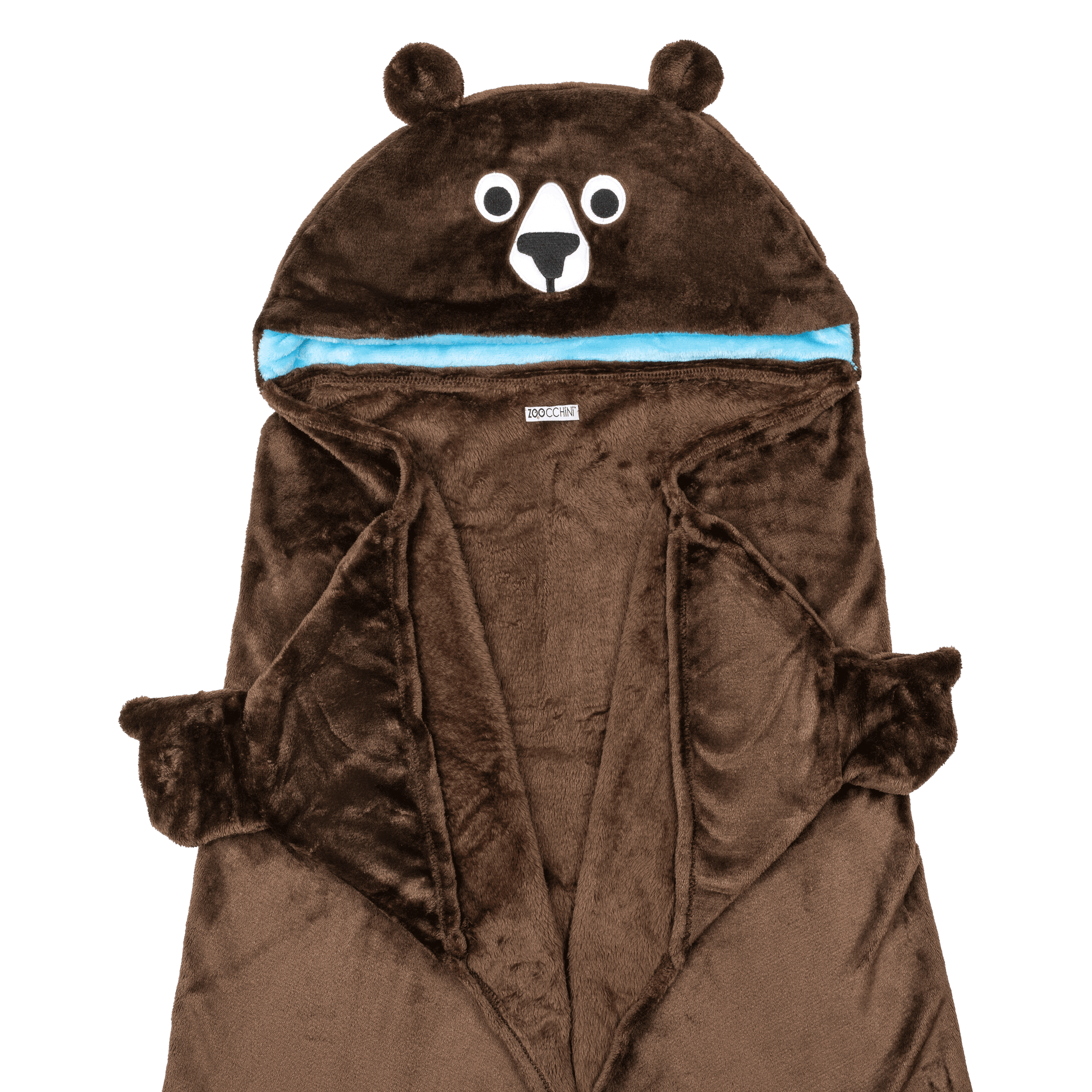 ZOOCCHINI Toddler Kids Animal Hooded Blanket Bosley The Bear
