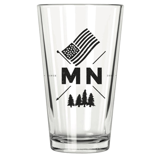 Minnesota Flag Pint Glass, Northern Glasses