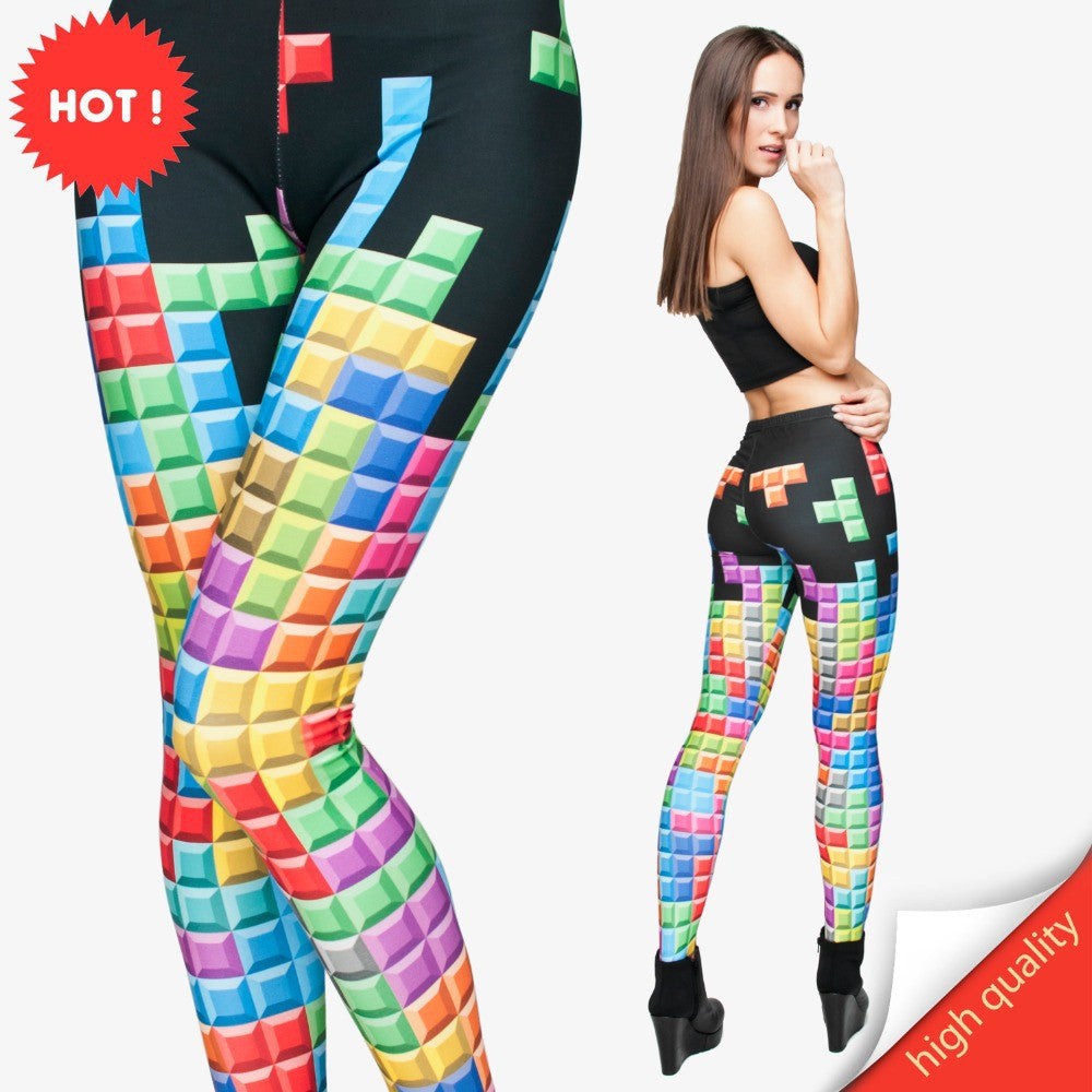 Women's Tetris 3d Print Leggings, Fitness/Yoga Pants – FITVIDA