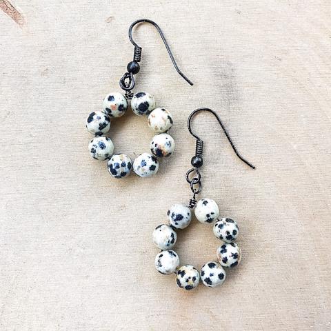 Dalmatian Stone Earrings