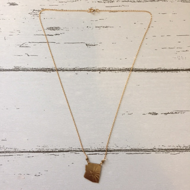 Arizona State + Flag Stamped Necklace
