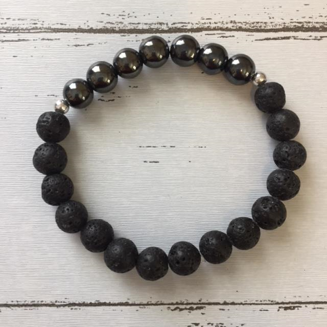 Hematite and Lava Bracelet