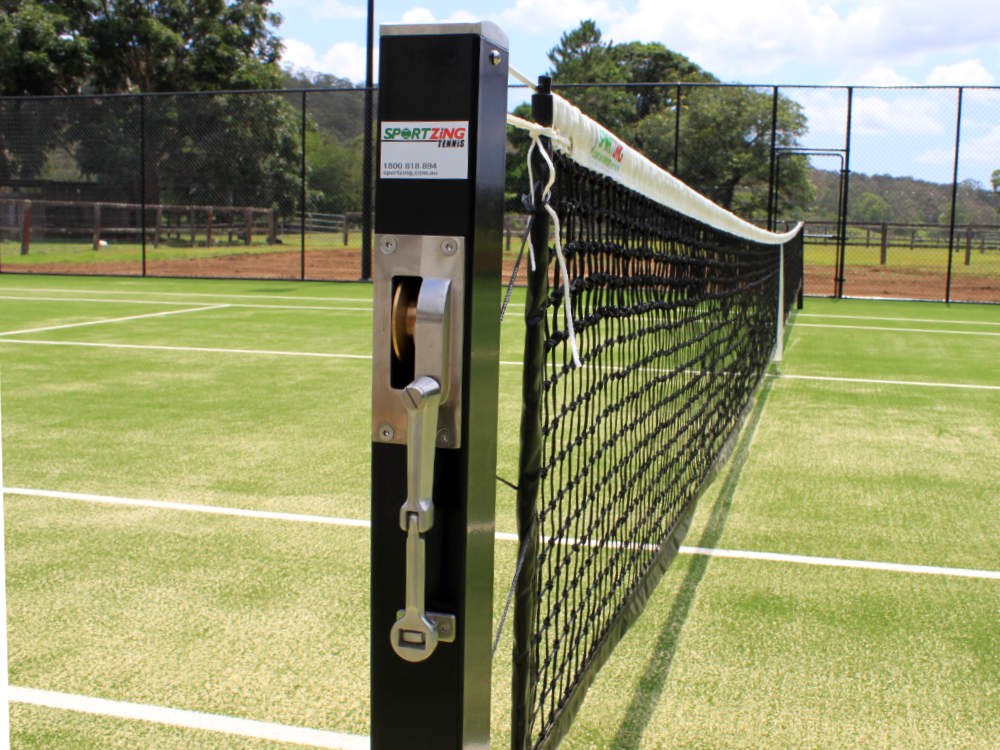 Tennis Net Post Pair Tennis Net Post with Ground Sleeve Sportzing