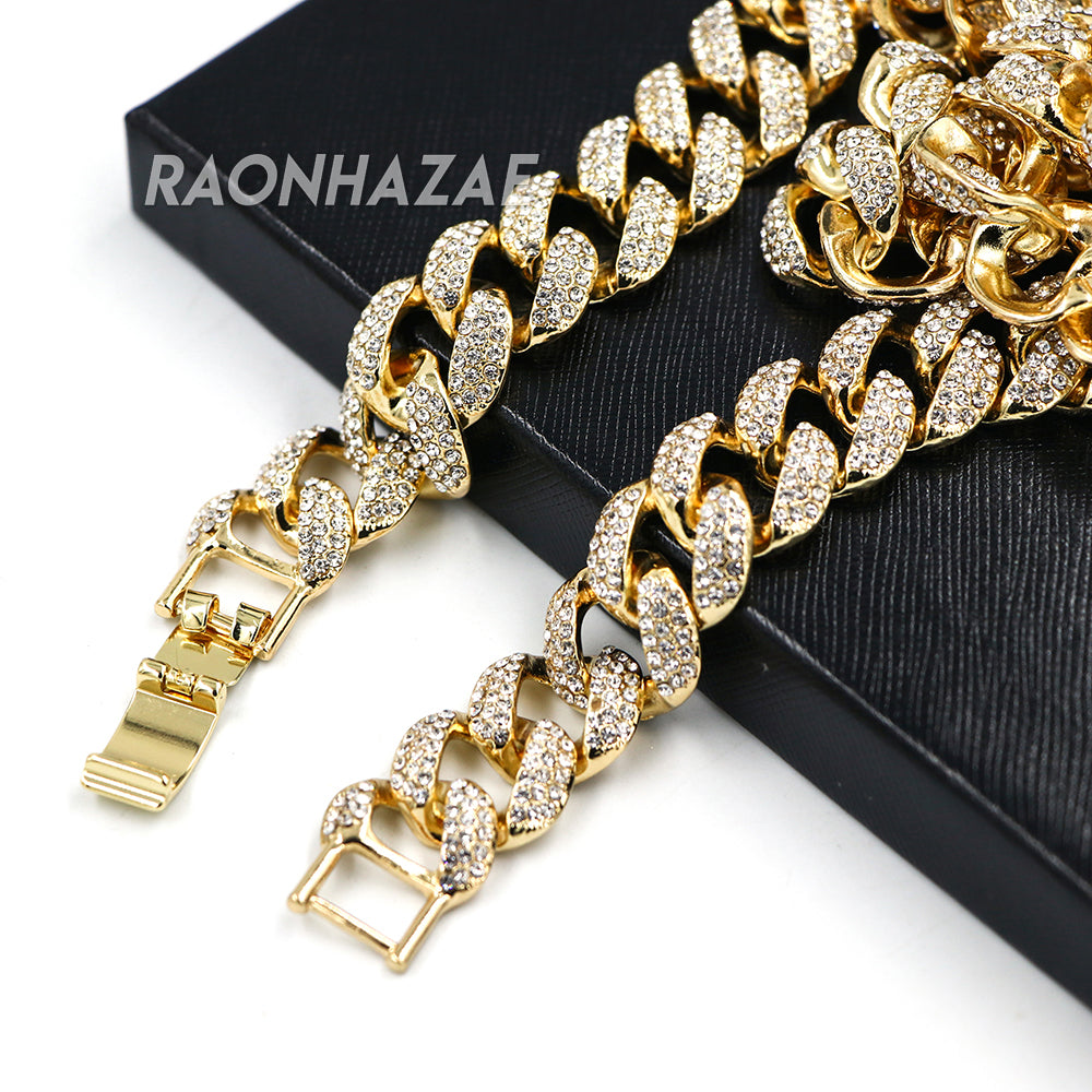 Hip Hop Fully Iced Mens 18mm Heavy Miami Cuban Chain (Multiple S