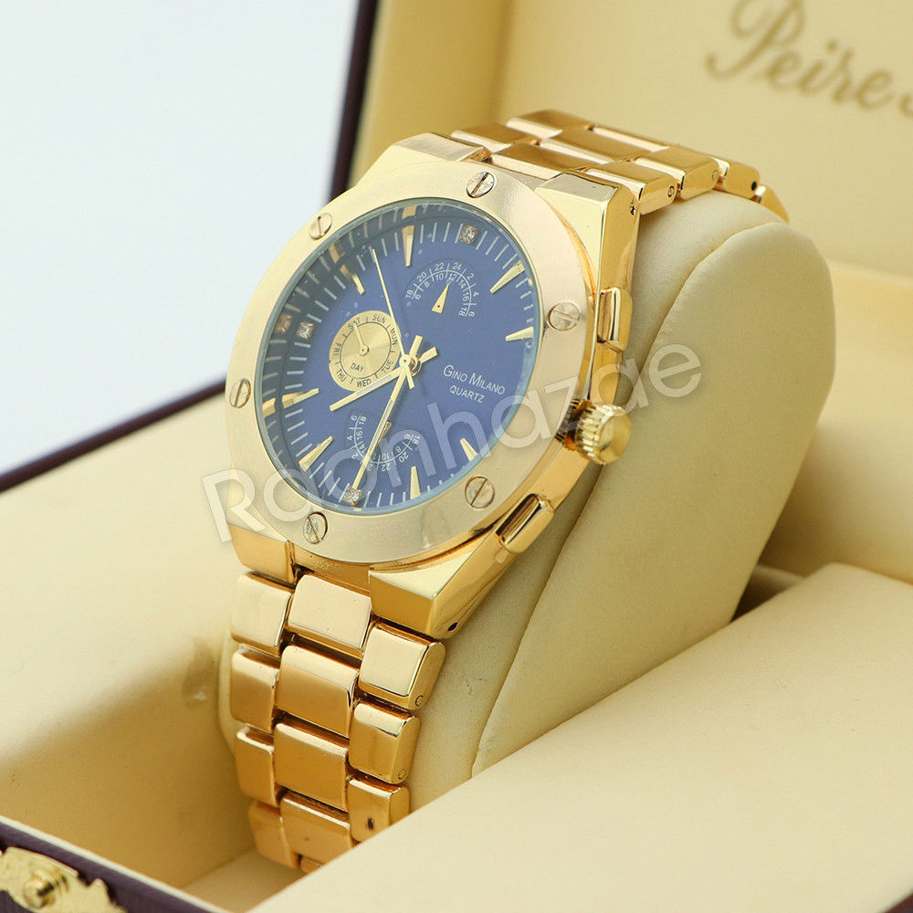 mens yellow gold watch