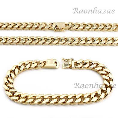 Men039s 14K Gold Plated Figaro Hip Hop Bracelet 8034 Inch x 12 MM  Thick Wrist Chain  eBay