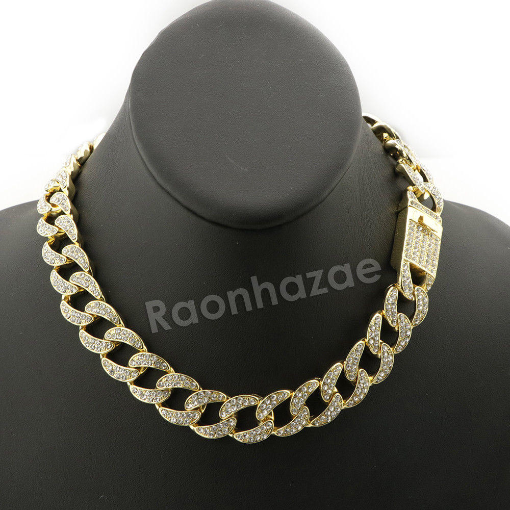 Hip Hop Quavo Cross Miami Cuban Choker Chain Tennis Necklace L40