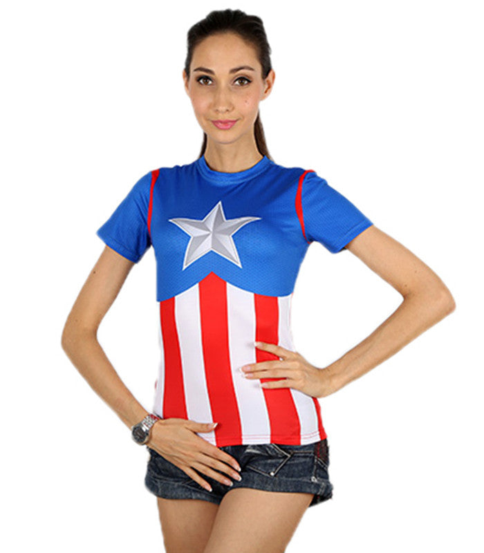 captain america compression t shirt