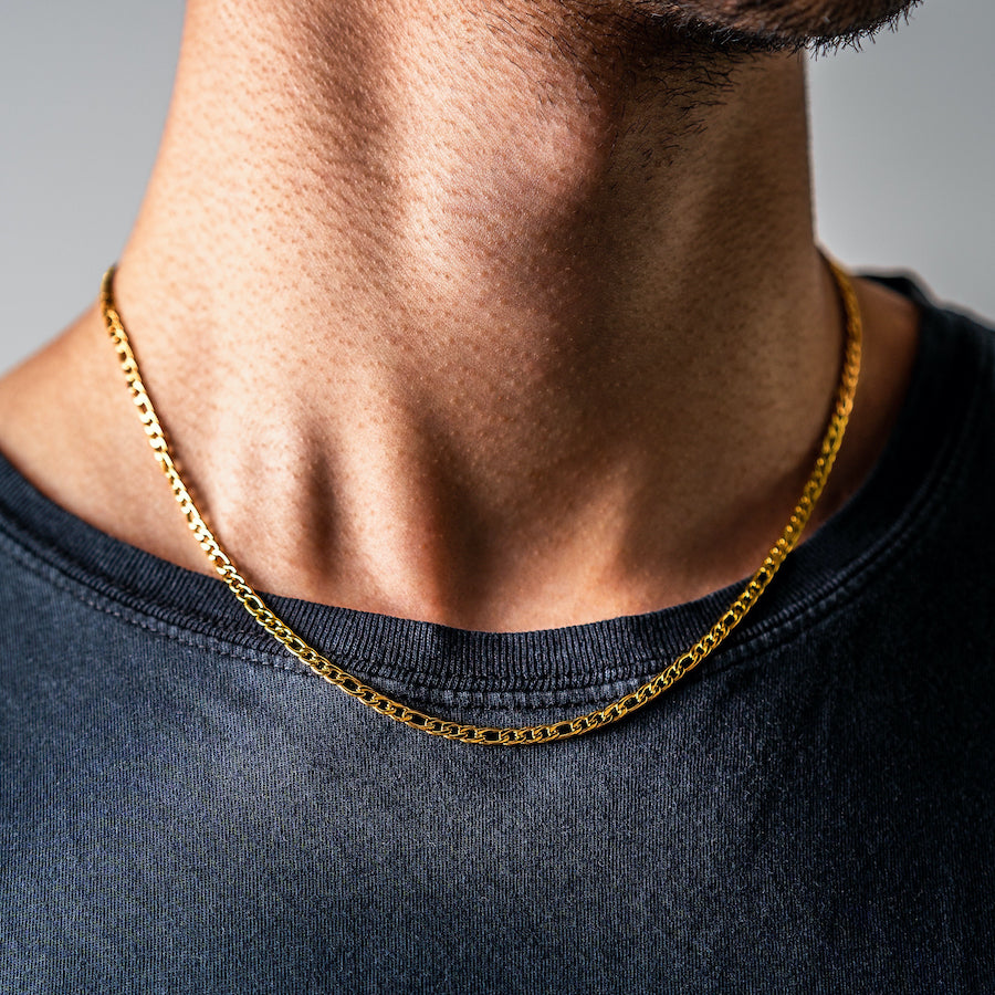 Gold figaro chain necklace