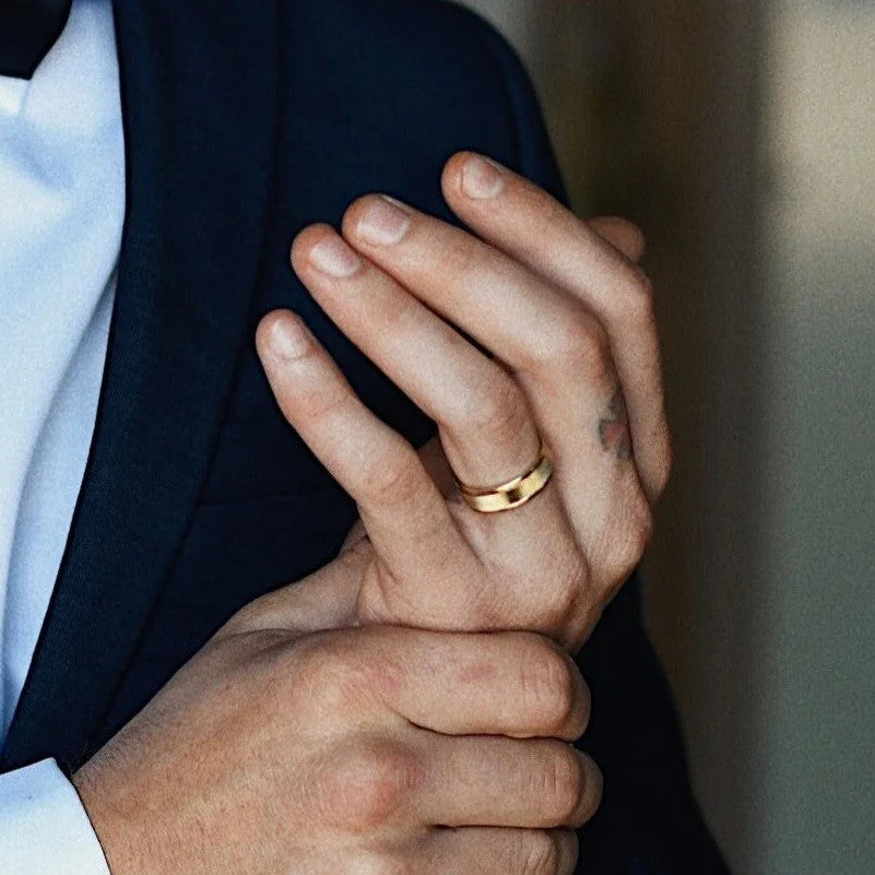 Minimal gold ring for men