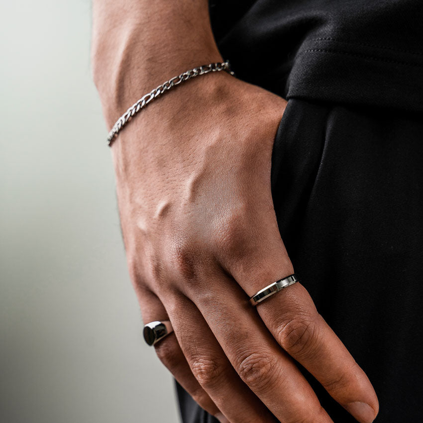 Minimal Silver Ring for men.