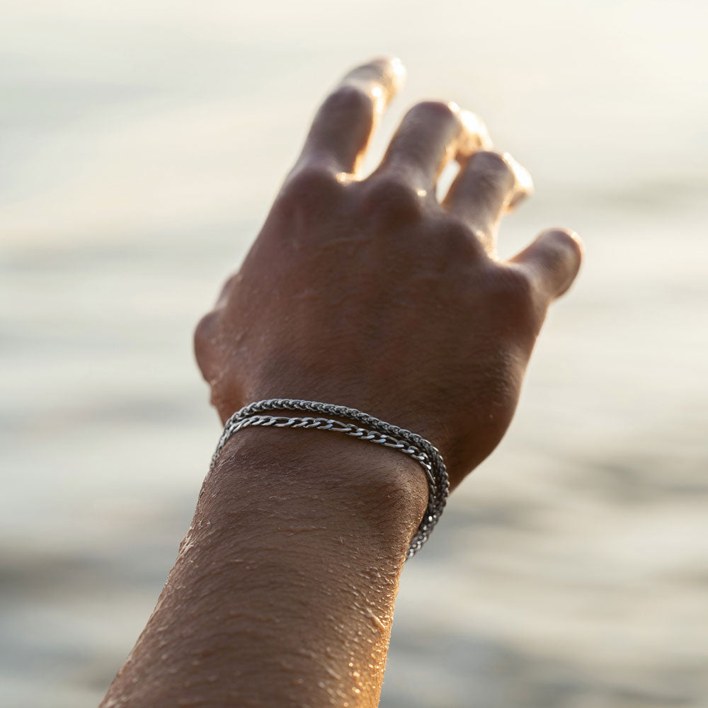Silver chain bracelets for men