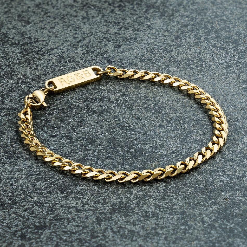 Buy Three Shades Stylish Gold Plated Cuban Link Chain Bracelet for Men  Stainless Steel Wrist Golden Bracelets at Amazonin