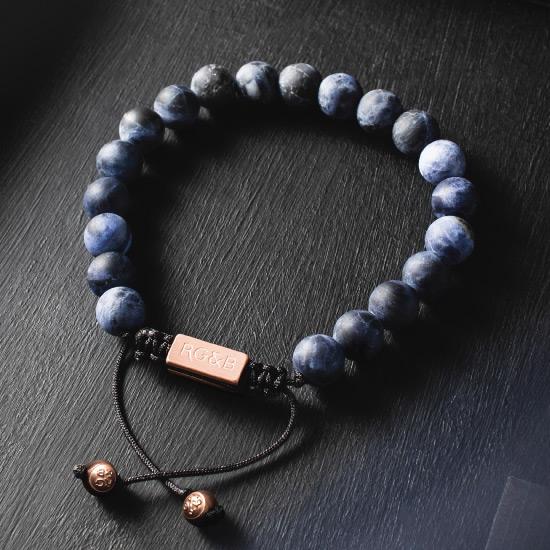 Sodalite Stone Bead Bracelet - RoseGold 